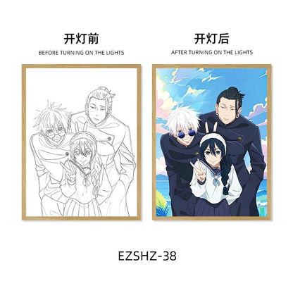 Jujutsu Kaisen LED Frame - Illuminate Your Space with Anime Style